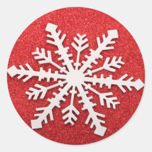 Elegantes Schneeflocken-Weihnachten Fröhlicher Win Runder Aufkleber