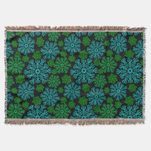 Elegantes Schneeflocken Wintermuster Decke (Vorderseite)