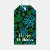 Elegantes Schneeflocken Wintermuster Geschenkanhänger (Vorderseite)