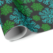 Elegantes Schneeflocken Wintermuster Geschenkpapier (Rolleneckpunkt)