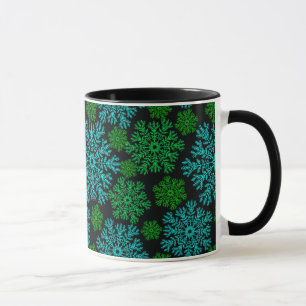 Elegantes Schneeflocken Wintermuster Tasse