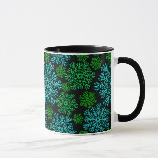 Elegantes Schneeflocken Wintermuster Tasse (Rechts)