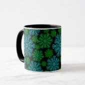 Elegantes Schneeflocken Wintermuster Tasse (Vorderseite Links)
