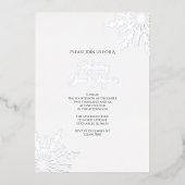 Elegantes Schneeflocken Winterurlaub Open House Folieneinladung (Vorderseite)