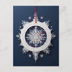 ❄️ Elegantes Schneeflockenband Weihnachtszauber ✨  Postkarte