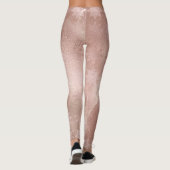 Elegantes Schneeflockenmuster aus Kupfer-Rose Leggings (Rückseite)