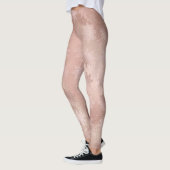 Elegantes Schneeflockenmuster aus Kupfer-Rose Leggings (Links)