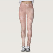 Elegantes Schneeflockenmuster aus Kupfer-Rose Leggings (Vorderseite)