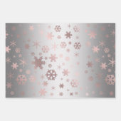 Elegantes Schneeflockenmuster der Weihnachtszeit-R Geschenkpapier Set (Vorderseite 2)