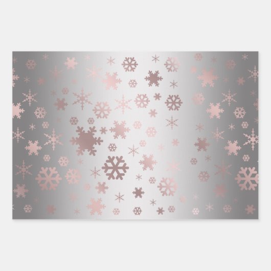 Elegantes Schneeflockenmuster der Weihnachtszeit-R Geschenkpapier Set (Vorderseite 2)