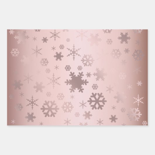 Elegantes Schneeflockenmuster der Weihnachtszeit-R Geschenkpapier Set (Vorderseite)