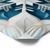 Elegantes Schneeflockenmuster für Winterdécor Poster (Ecke)
