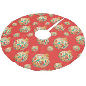 Elegantes Schneewittchen Weihnachtsgeschmack Polyester Weihnachtsbaumdecke (Schrägansicht)