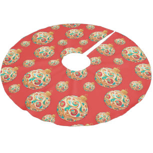 Elegantes Schneewittchen Weihnachtsgeschmack Polyester Weihnachtsbaumdecke