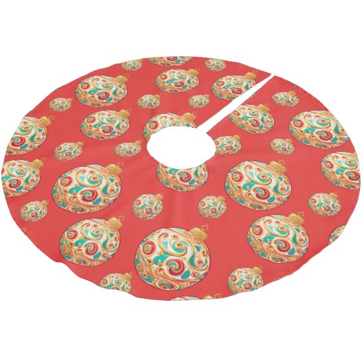 Elegantes Schneewittchen Weihnachtsgeschmack Polyester Weihnachtsbaumdecke (Schrägansicht)