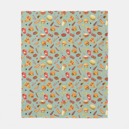 Elegantes Schnellimbiss-Muster Fleecedecke (Vorderseite)
