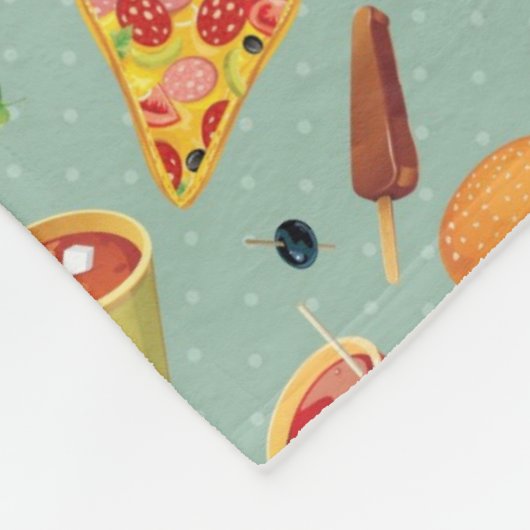 Elegantes Schnellimbiss-Muster Fleecedecke (Ecke)