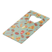 Elegantes Schnellimbiss-Muster Geldbeutel Flaschenöffner (Rückseite Schrägansicht)