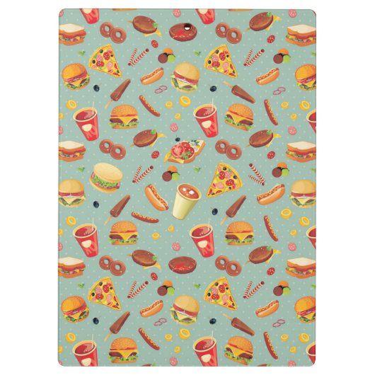 Elegantes Schnellimbiss-Muster Klemmbrett (Rückseite)