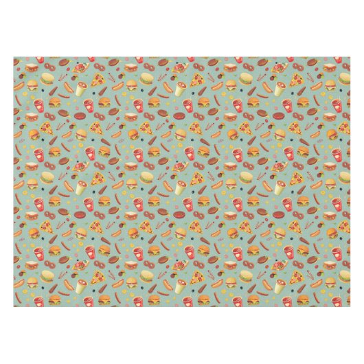 Elegantes Schnellimbiss-Muster Tischdecke (Vorderseite (Horizontal))