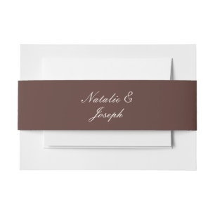 Elegantes Schokoladenbraun Creme-Alt-Geld-Hochzeit Einladungsbanderole