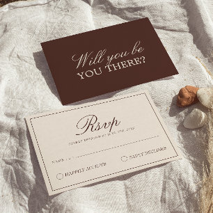 Elegantes, schokoladenbraunes, altes Geld, fancy H RSVP Karte