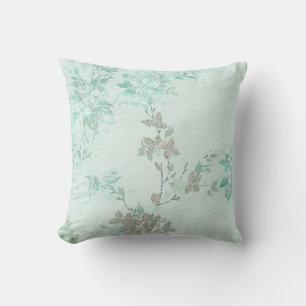 ELEGANTES SCHÖNES HELLBLAU BLUMENKISSEN KISSEN