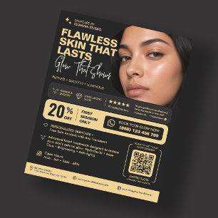 Elegantes Schönheitssalon Ästhetik Klinik Schwarz Flyer
