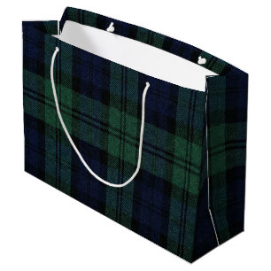 Elegantes schottisches Tartan-Karo-Weihnachten Große Geschenktüte