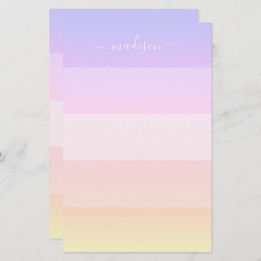 Elegantes Schreibgerät mit gestreiften Namen in Re Briefpapier (Vorne/Hinten)