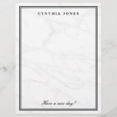 Elegantes Schreibpapier aus weißem Marmor (Vorderseite)