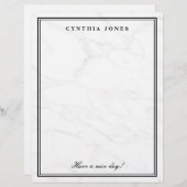 Elegantes Schreibpapier aus weißem Marmor (Vorne/Hinten)