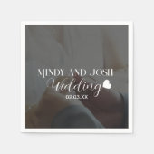 Elegantes Schrift-Herz-Foto Serviette (Vorderseite)