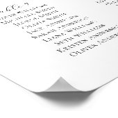 Elegantes Schrift-Tischkarten Willkommens-Sitzordn Poster (Ecke)