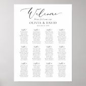 Elegantes Schrift-Tischkarten Willkommens-Sitzordn Poster (Vorne)