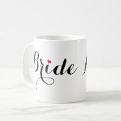 Elegantes Schriftbild Braut Junggesellinnenabschie Kaffeetasse (Vorderseite Links)