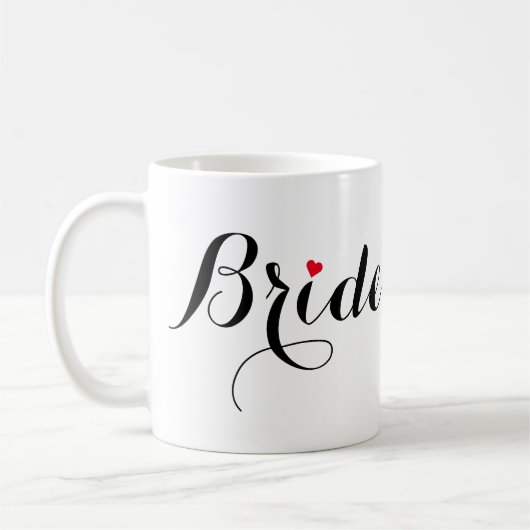Elegantes Schriftbild Braut Junggesellinnenabschie Kaffeetasse (Links)