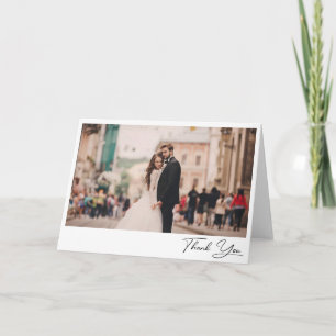 Elegantes Schriftfoto Hochzeit Blanko gefaltet Dankeskarte