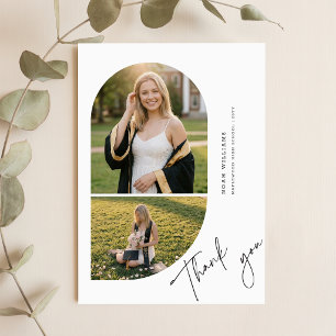 Elegantes Schriftfoto zur Graduierungs-Dankeschön- Postkarte