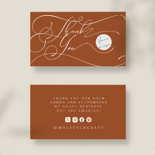 Elegantes Schriftlogo Danke Branding Terrakotta Visitenkarte