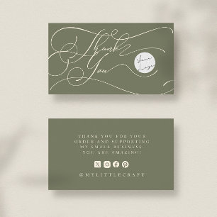 Elegantes Schriftlogo Dankeschön Klein Branding Gr Visitenkarte