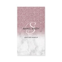 Elegantes Schriftmonogramm Marmor Roségold Glitter