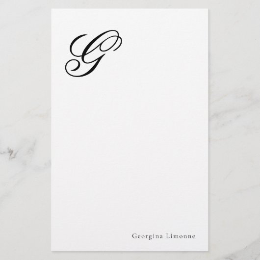 Elegantes Schriftmonogramm personalisiert Briefpapier (Vorderseite)