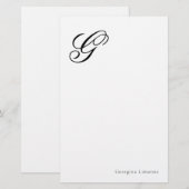 Elegantes Schriftmonogramm personalisiert Briefpapier (Vorne/Hinten)