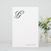 Elegantes Schriftmonogramm personalisiert Briefpapier (Stehend Vorderseite)