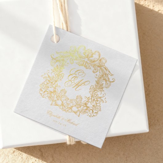 Elegantes Schriftmonogramm-Wappen Hochzeit Geschenkanhänger