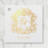 Elegantes Schriftmonogramm-Wappen Hochzeit Geschenkanhänger (Vorderseite)