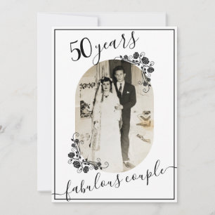 Elegantes Schriftzug-Jahres-Jubiläumsbild 50. Einladung