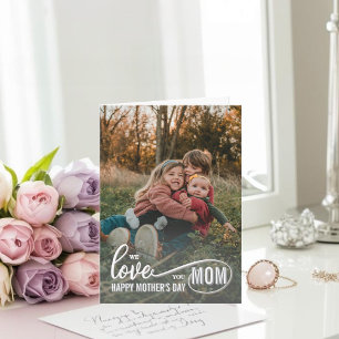 Elegantes Schriftzug Muttertagsfoto Karte