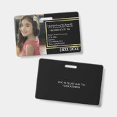 Elegantes Schulungshotel ID Black Gold Ausweis (Vorder- & Rückseite)